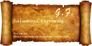 Galambosi Fernanda névjegykártya